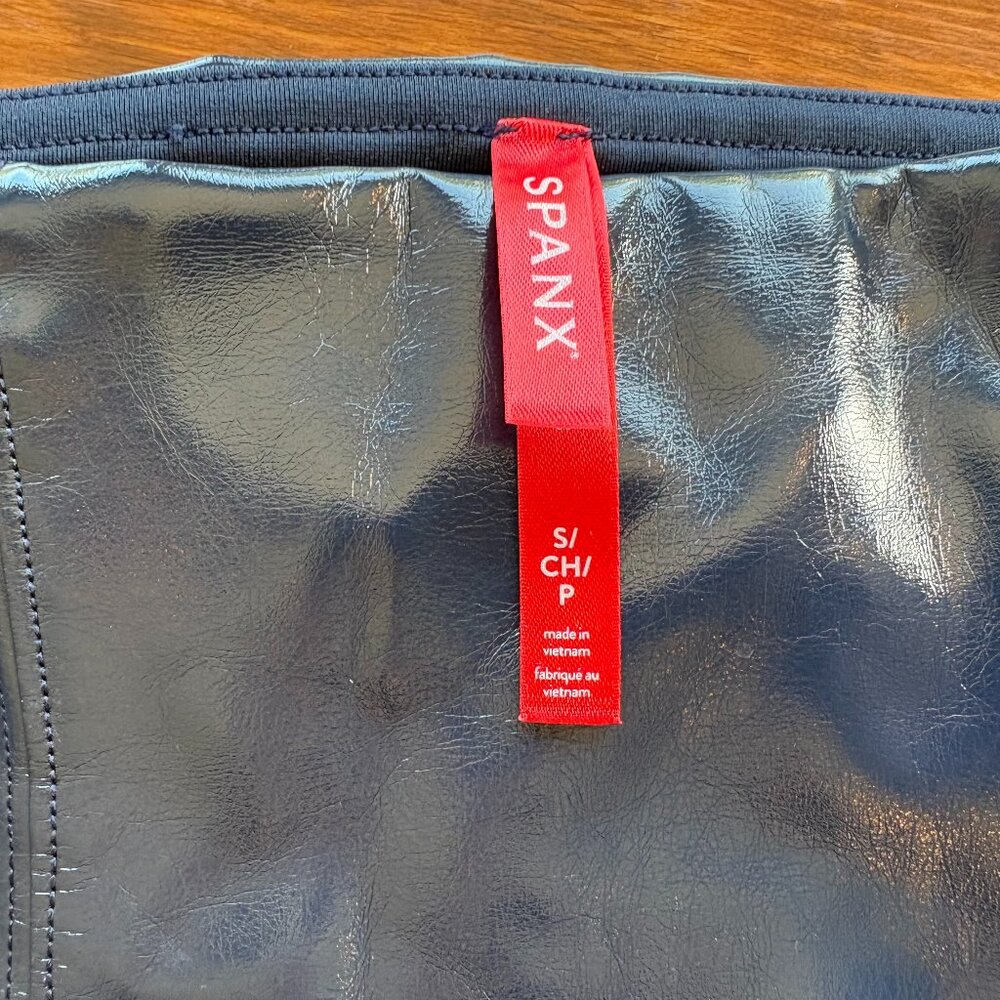 Spanx Pleather Leggings Size S - Navy Blue